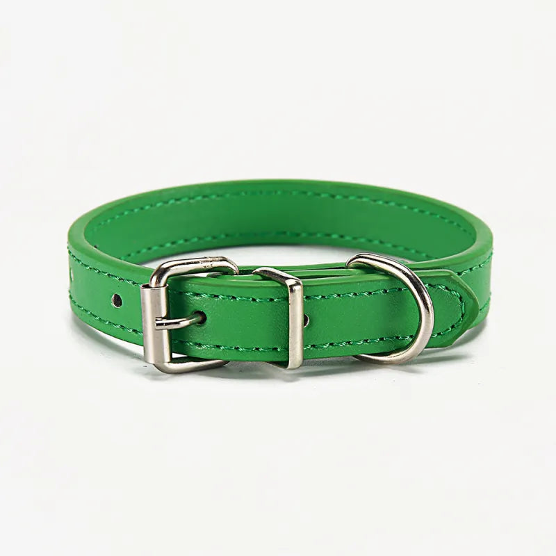 Colorful Leather Collar For Dogs - Adjustable And Durable