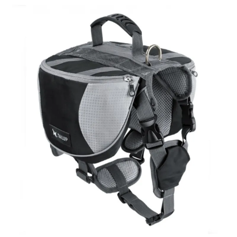 Dog Backpack For Outdoor Activities - Adjustable And Waterproof In Red And Gray