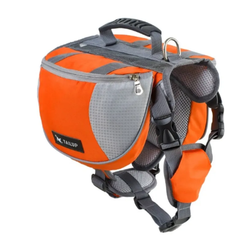 Dog Backpack For Outdoor Activities - Adjustable And Waterproof In Red And Gray
