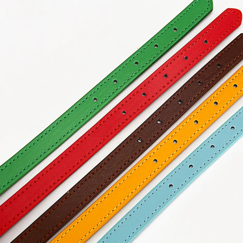 Colorful Leather Collar For Dogs - Adjustable And Durable