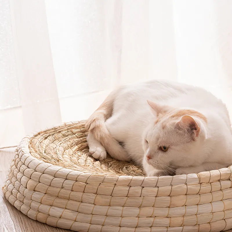 Handmade Cat Nest - Soft Round Pet Bed Made From Natural Materials