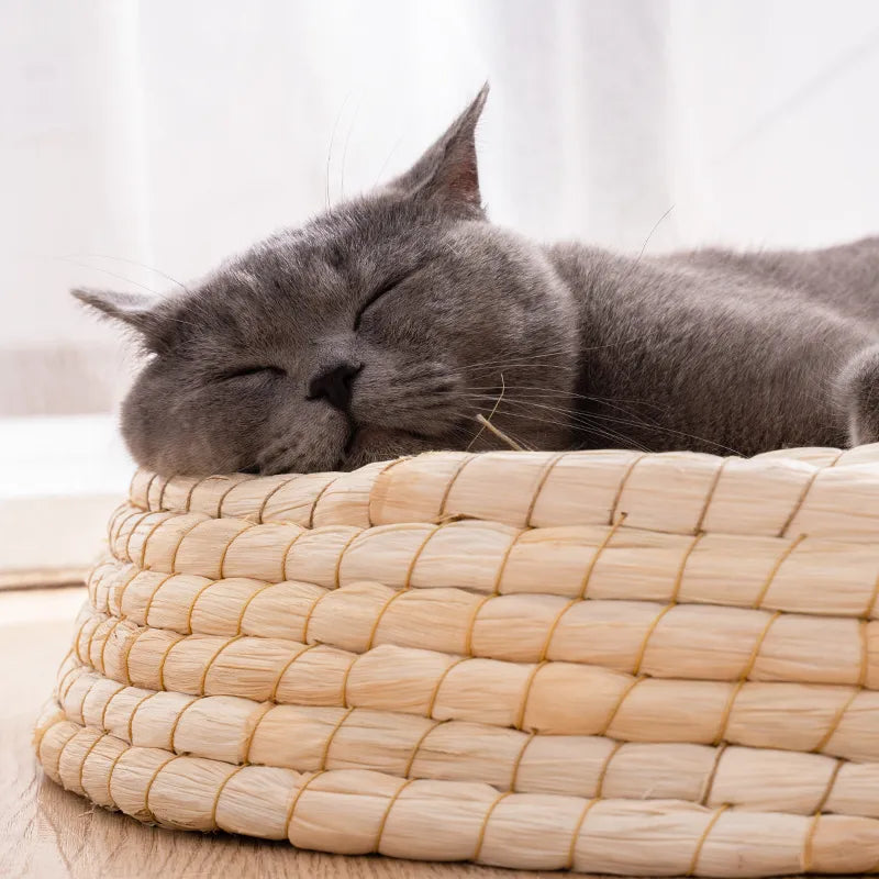 Handmade Cat Nest - Soft Round Pet Bed Made From Natural Materials