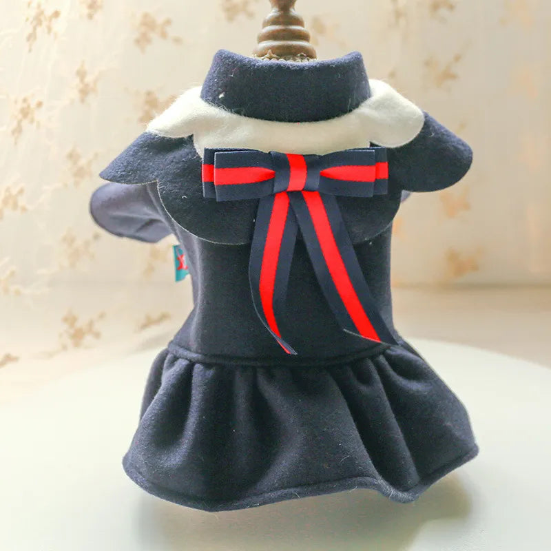 Dog Coat In Red With Elegant Collar Look - Soft And Comfortable For Small Dogs