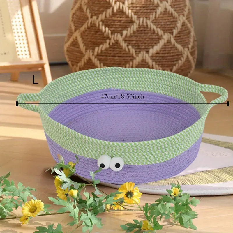 Hand-Woven Cotton Rope Cat Bed