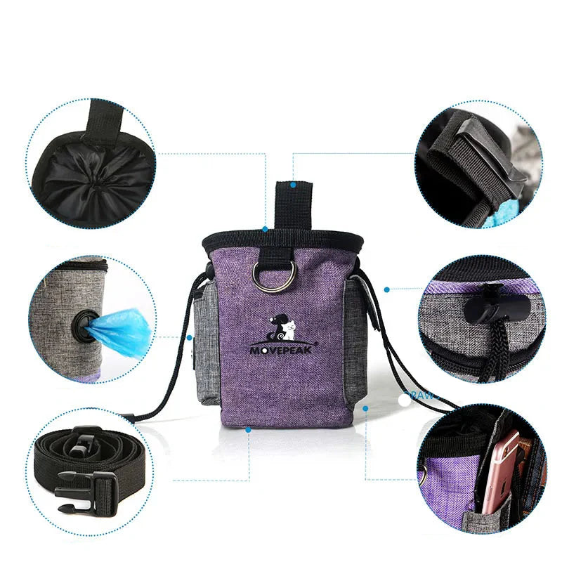 Dog Bag With Foldable Bowl - Portable Bag For Snacks And Accessories