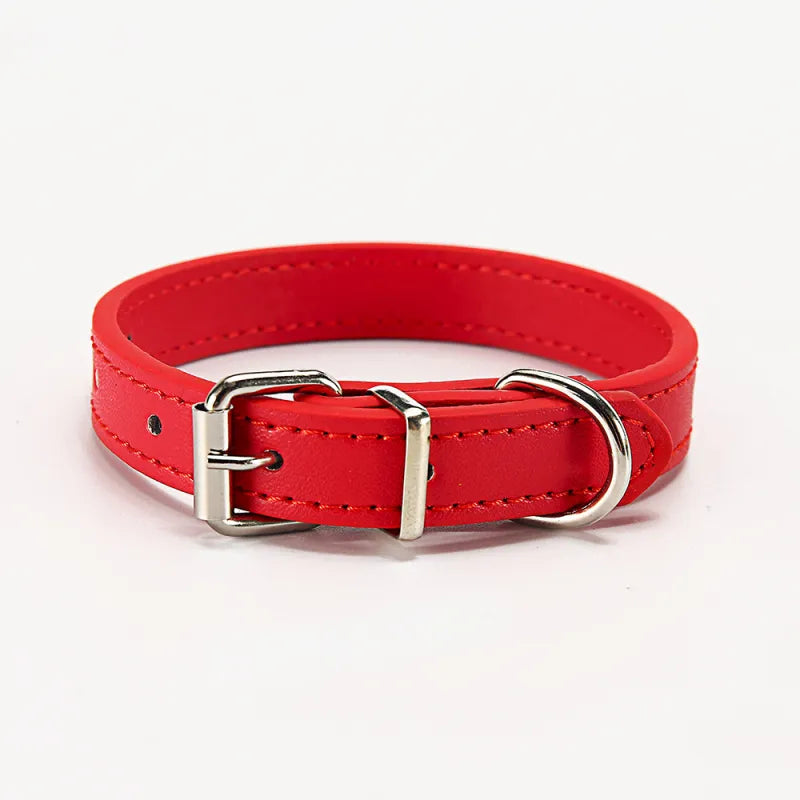 Colorful Leather Collar For Dogs - Adjustable And Durable