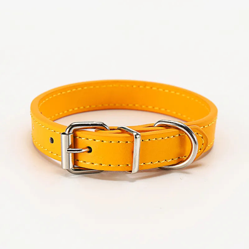 Colorful Leather Collar For Dogs - Adjustable And Durable