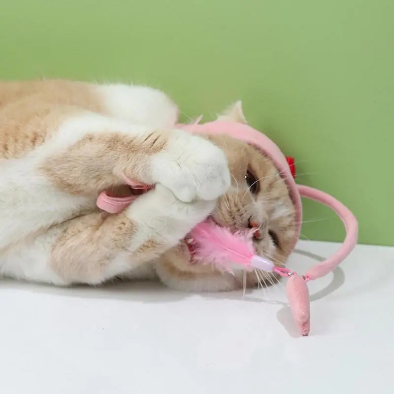 Cat Hat With Pendant - Funny Animal Costume For Cats With Toy