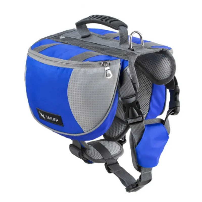 Dog Backpack For Outdoor Activities - Adjustable And Waterproof In Red And Gray