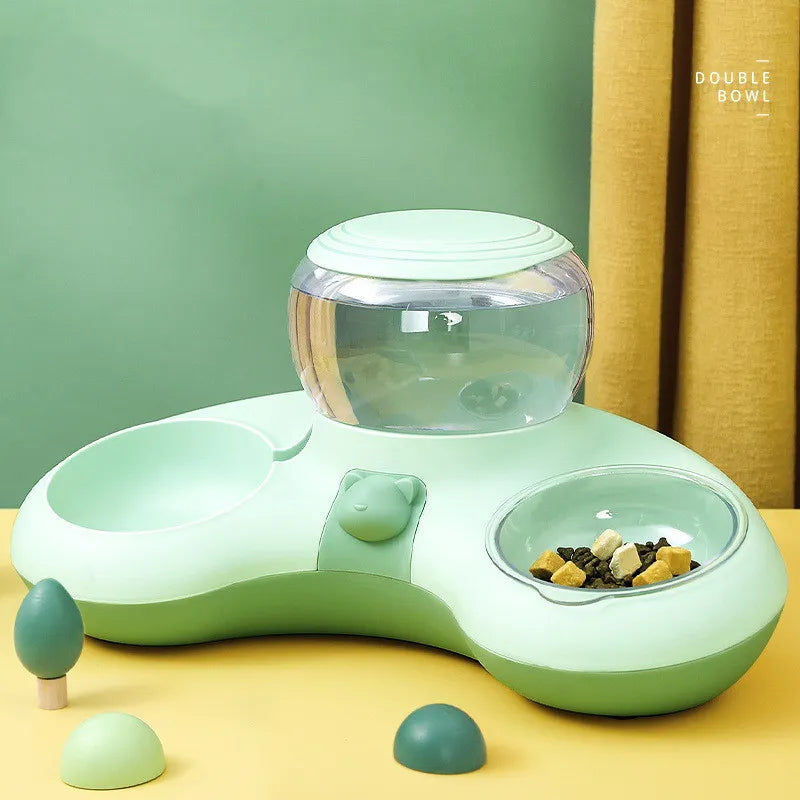 2-in-1 Pet Food Bowl With Automatic Water Dispenser And Non-slip Design