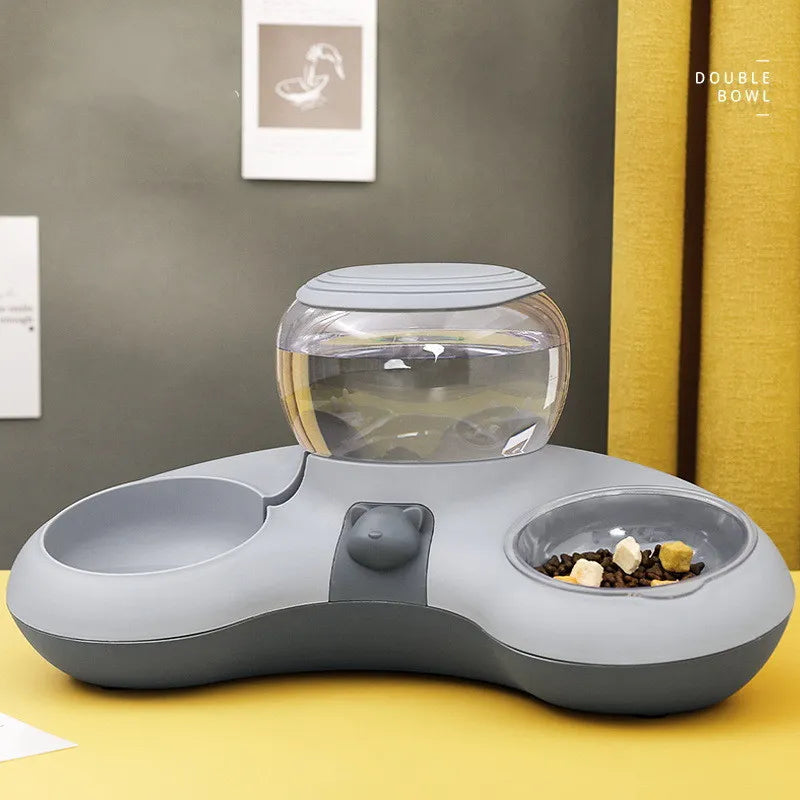 2-in-1 Pet Food Bowl With Automatic Water Dispenser And Non-slip Design