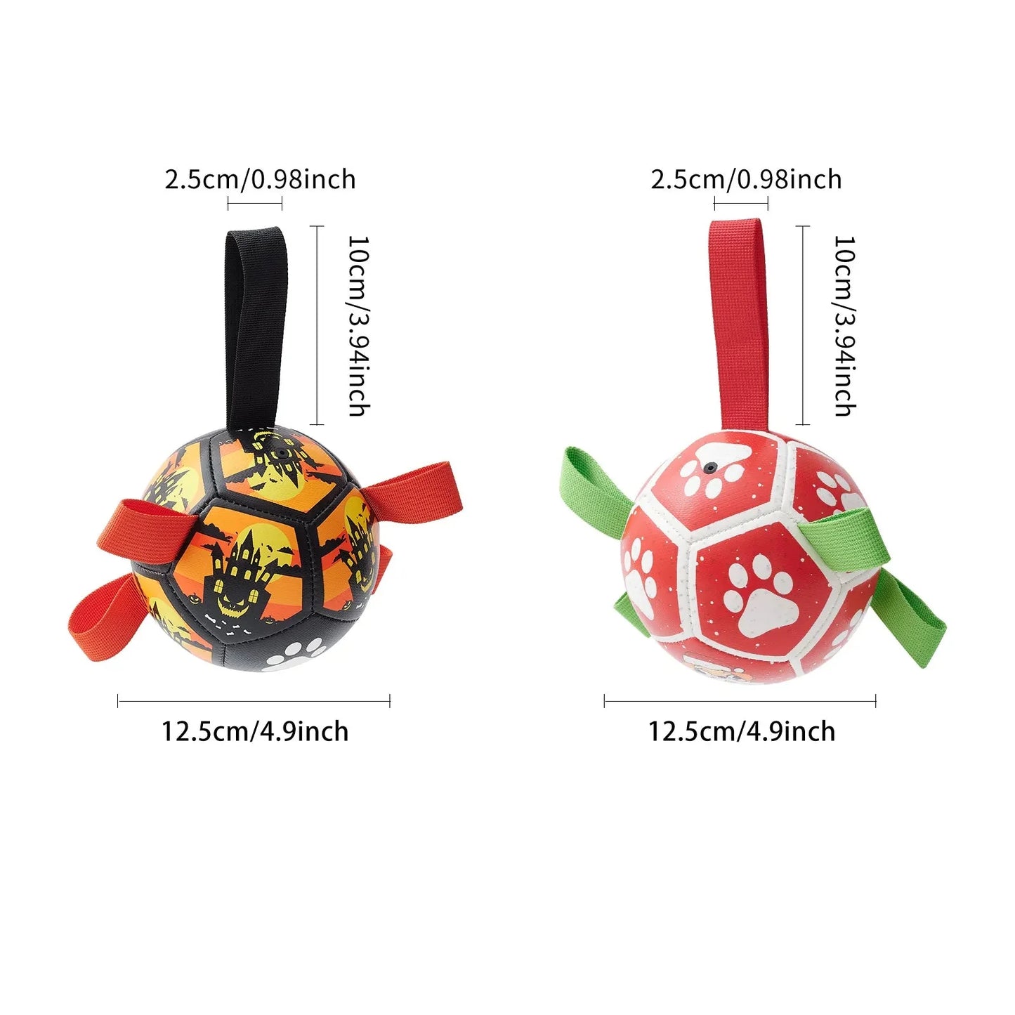 Interactive Ball - Shaped Dog Toy - with Nylon Rope and Handles