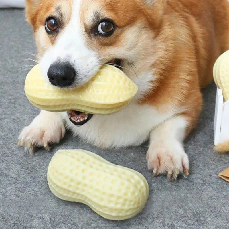 Peanut-shaped Dog Toy - Chew Toy With Sound Hole For Dogs