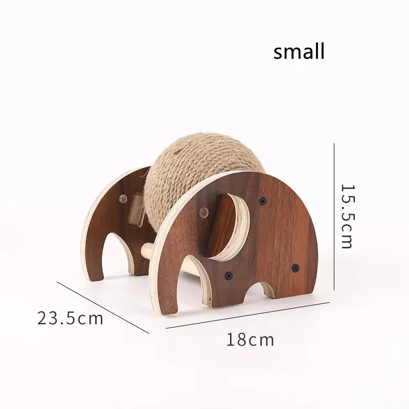 Cat Scratching Ball 360 ° - Innovative Scratching Post With Rotating Sisal Ball Sturdy Wooden Frame