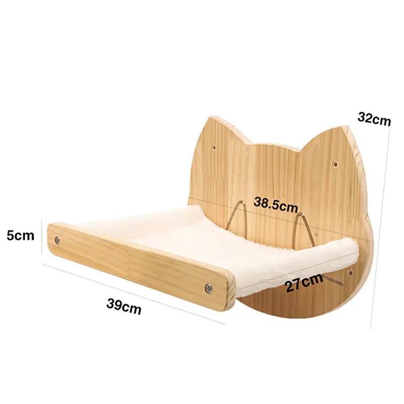 Wall Scratching Board For Cats Made Of Wood In Cat Head Design - Cosy Resting Place And Toy