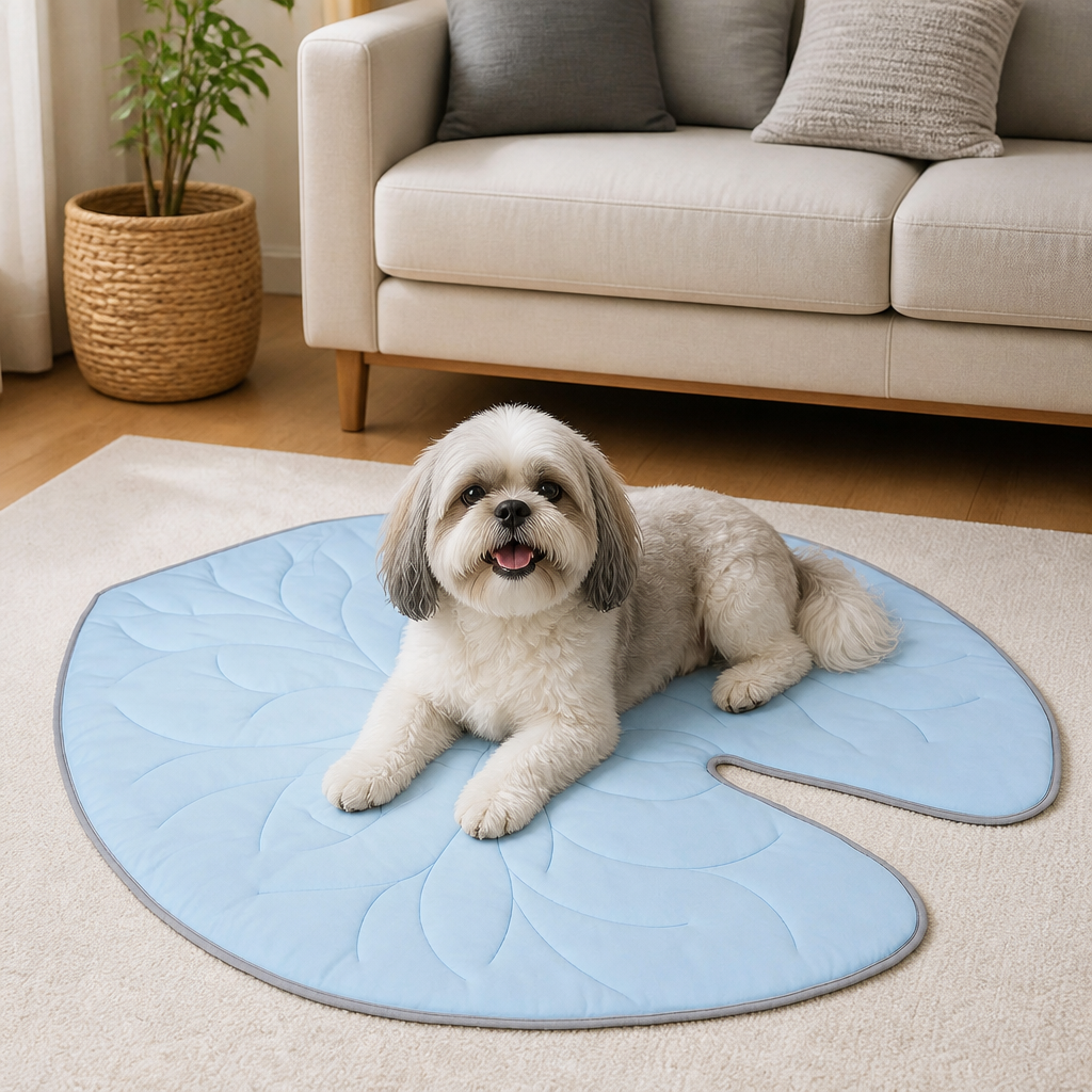 Cooling Leaf-Shaped Pet Mat – Washable Summer Mat with Non-Slip Bottom