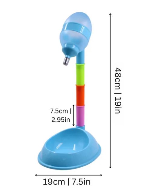 Height-adjustable Drinking Dispenser With Food Bowl For Pets