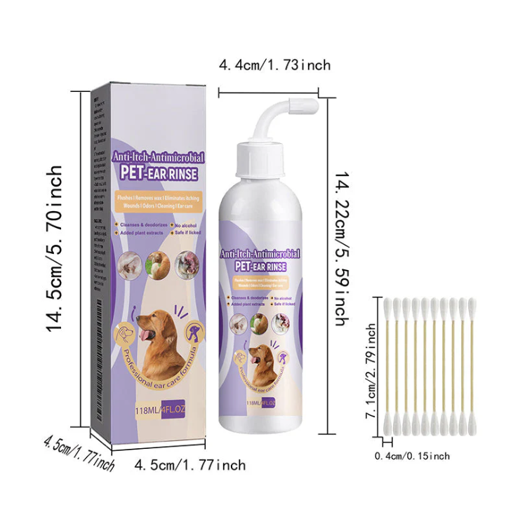 Gentle Ear Care For Pets - Removes Dirt & Odours