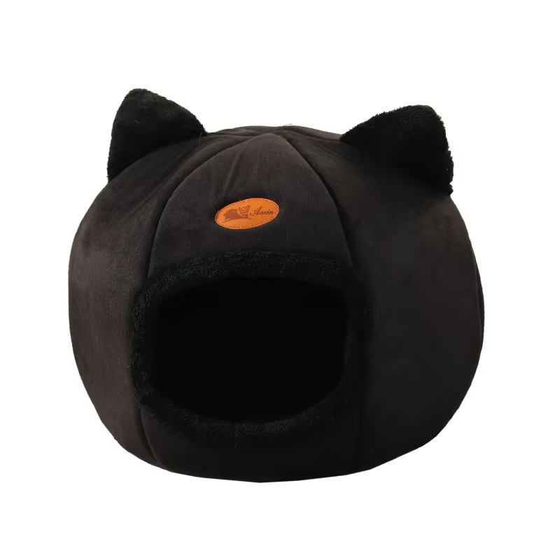 Cat - Shaped Cuddly Bed For Pets - Soft Warming Cat House With Removable Cushion