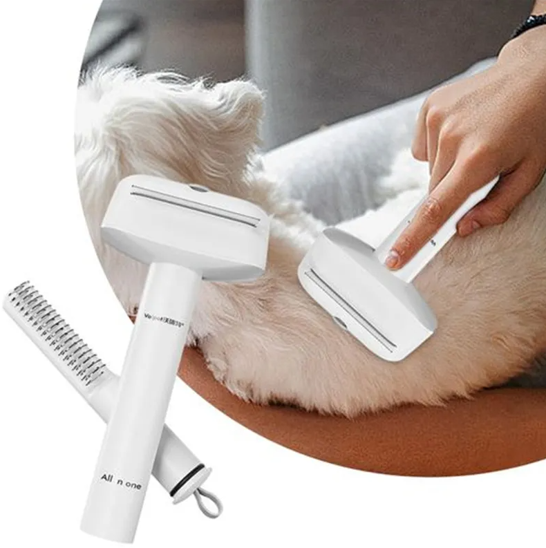 2-in-1 Pet Brush With Fur Trimmer For Effective Grooming