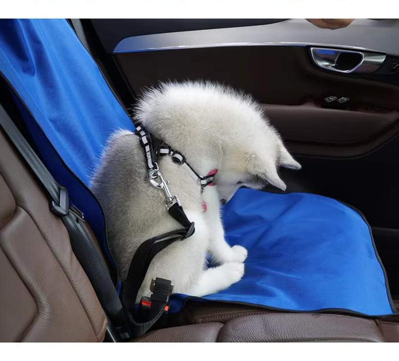 Waterproof Car Seat Cover for Dogs - Non - Slip Protective Mat with Seat Belt Fastening