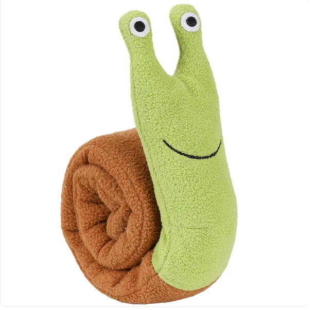 Plush Dog Toy in Snail Shape with Crackling Effect and Squeaker