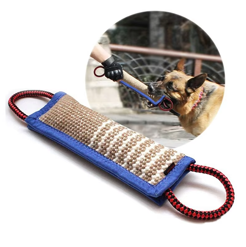 Bite Sausage For Dogs - Robust Jute Training Toy With Handles For Puppies Adult Dogs