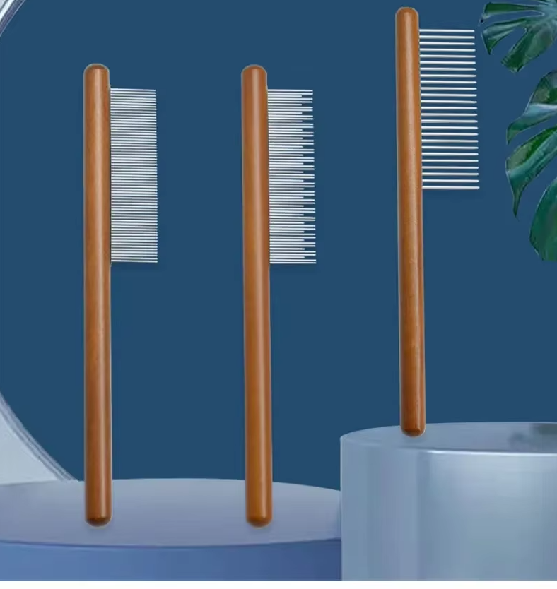 High Quality Wooden Flea Comb - Gentle Coat Care For Cats & Dogs