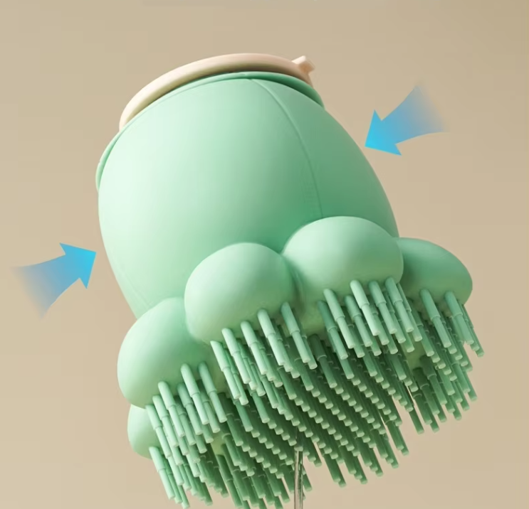 Silicone Pet Brush With Foam Dispenser - Efficient Coat Care For Dogs And Cats