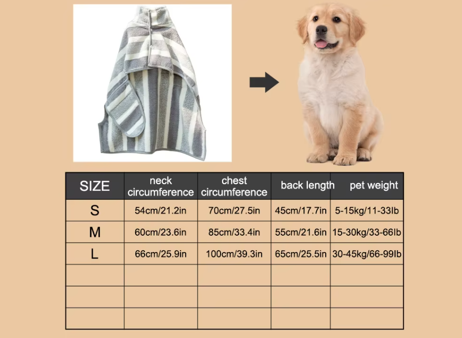 Dog Bathrobe Made Of Microfibre - Super Absorbent Soft For Quick Drying After Bathing