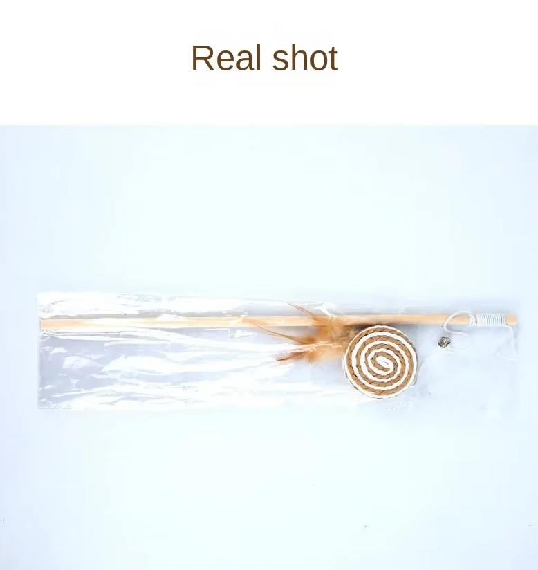 Interactive Cat Toy Set - Natural Toy With Feathers And Bells