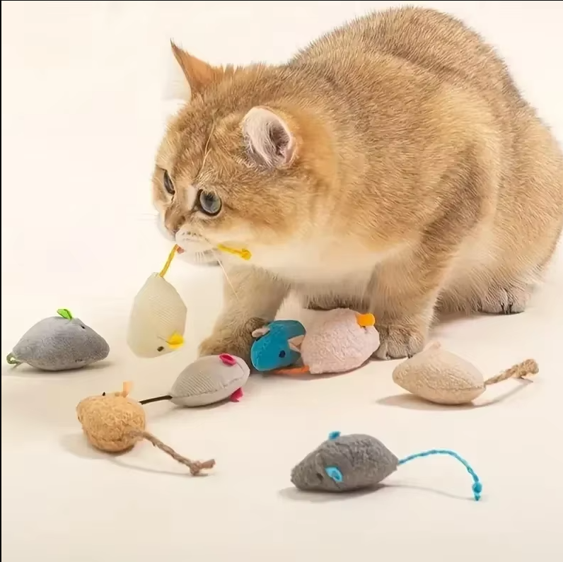 Plush Mice Cat Toy - Set Of Soft Prey Mice For Interactive Playtime Fun