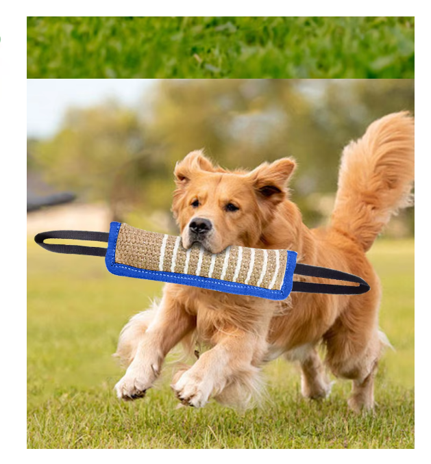 Bite Sausage For Dogs - Robust Jute Training Toy With Handles For Puppies Adult Dogs