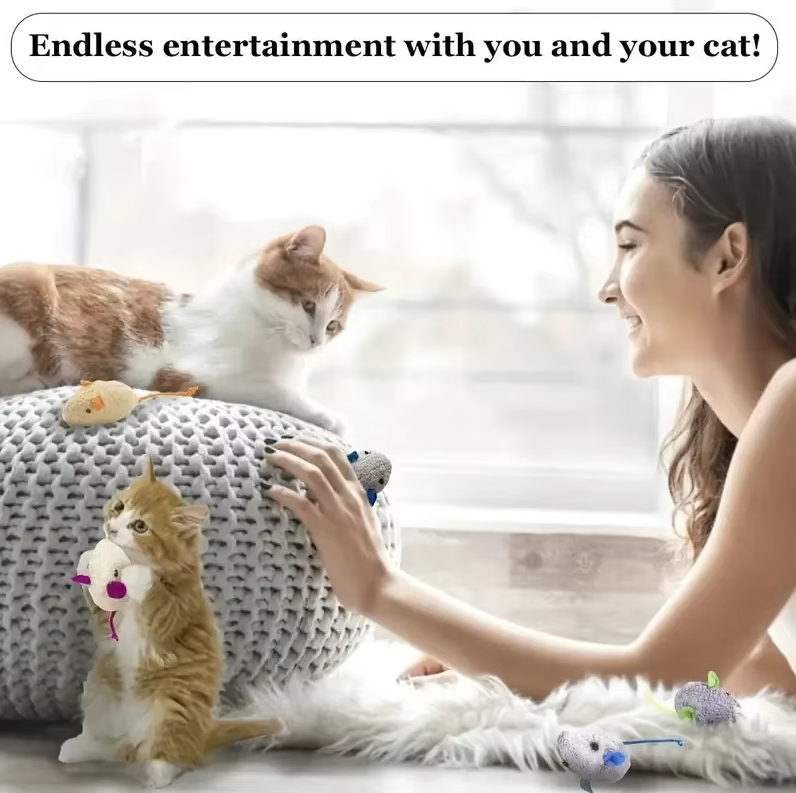 Plush Mice Cat Toy - Set Of Soft Prey Mice For Interactive Playtime Fun