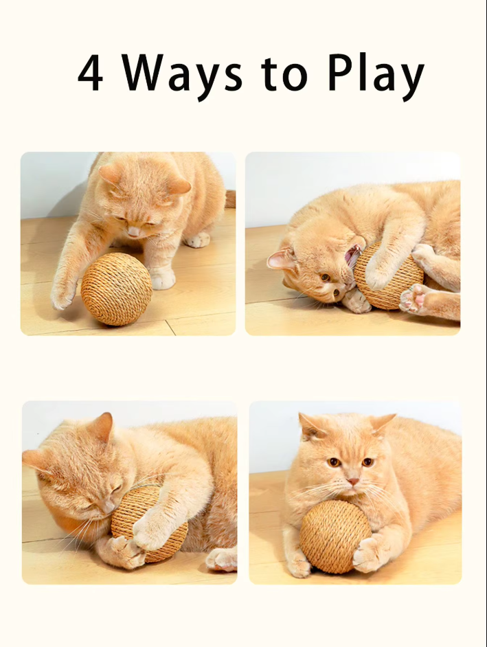 Natural Sisal Ball - Scratch And Play Ball For Cats
