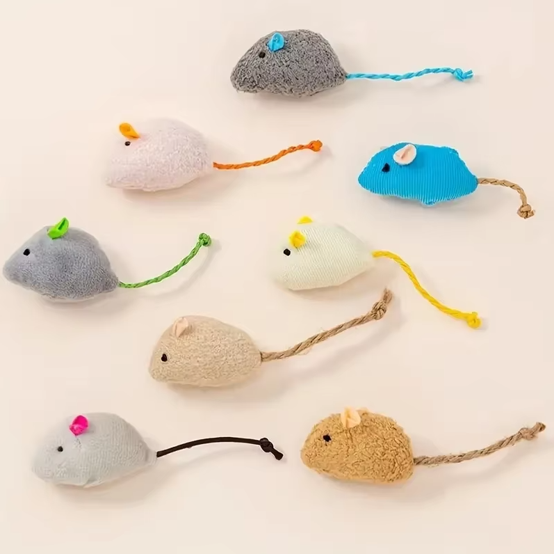 Plush Mice Cat Toy - Set Of Soft Prey Mice For Interactive Playtime Fun