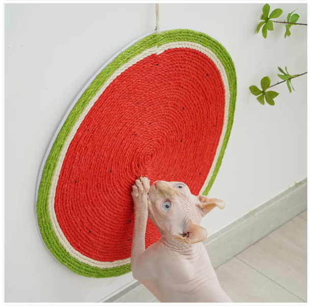 Cat Scratching Mat In Fruit Shape - Watermelon And Carrot Design