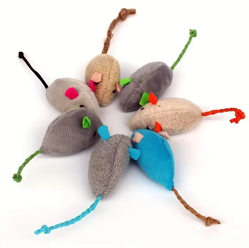 Plush Mice Cat Toy - Set Of Soft Prey Mice For Interactive Playtime Fun