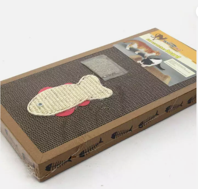 Cat Scratching Mat With Fish Toy - Environmentally Friendly And Stable
