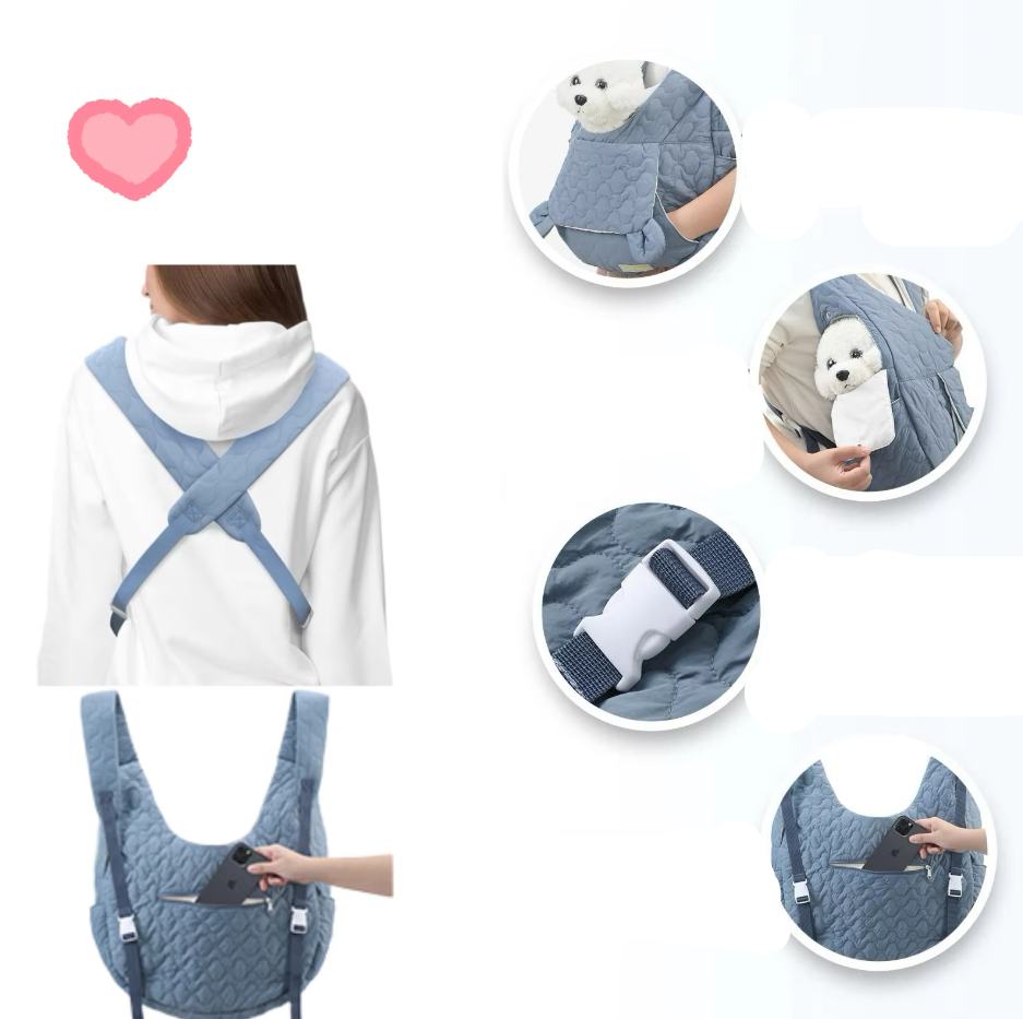 Pet Carrier Waistcoat - Comfortable Stylish Dog and Cat Rucksack for Travelling