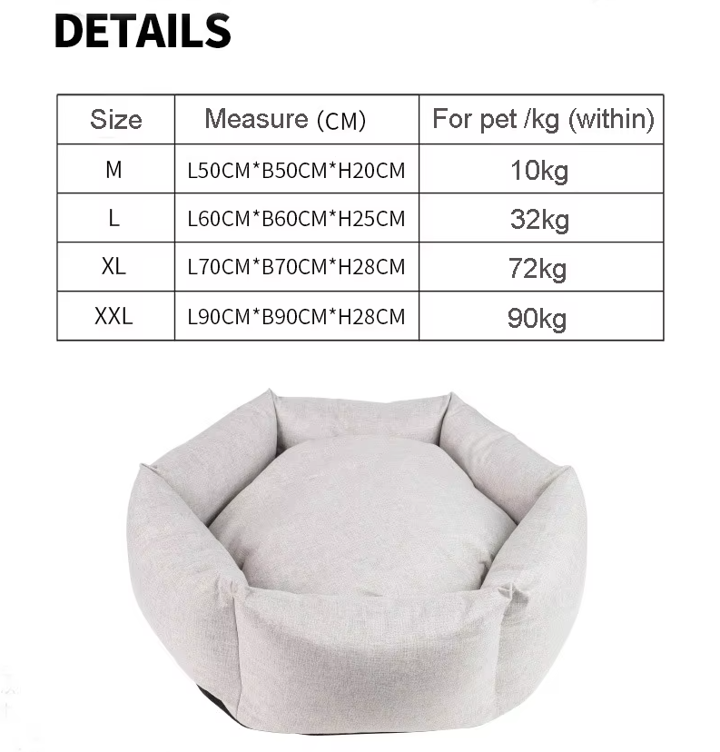 Comfortable Dog Bed - Soft Pet Bed With High Edge For More Comfort