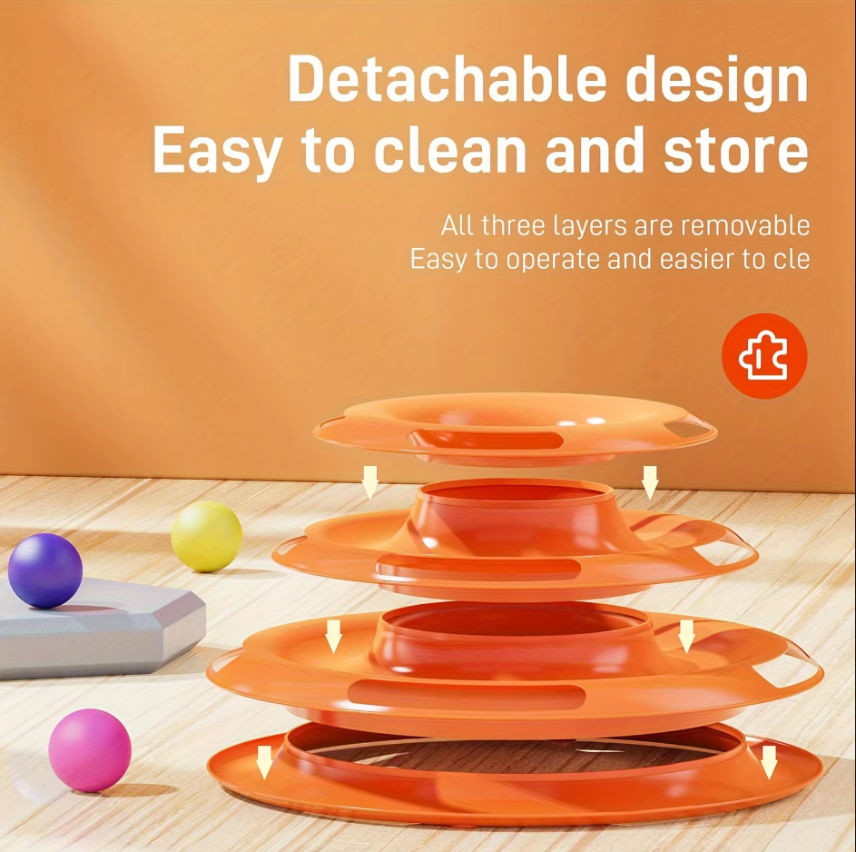 Play Tower With Balls - 3 - Stage Cat Toy