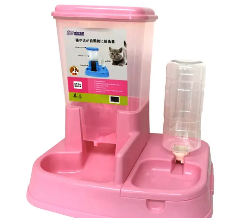 Automatic Food And Water Dispenser For Cats And Dogs - Large Capacity Double Bowl
