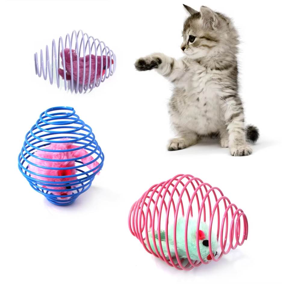 Mice In Spiral Cage - Prey Game For Cats