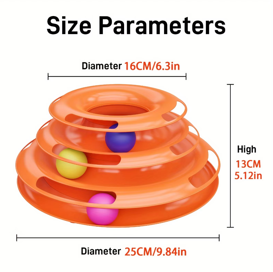 Play Tower With Balls - 3 - Stage Cat Toy