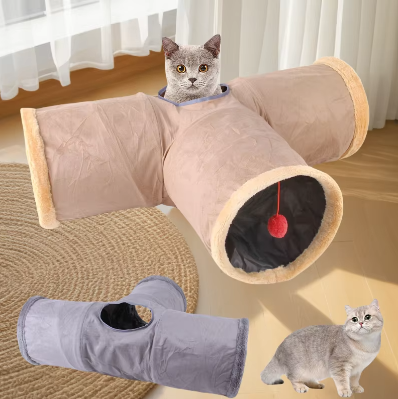 Cat Tunnel With Viewing Window - Play And Hiding Fun For Active House Cats
