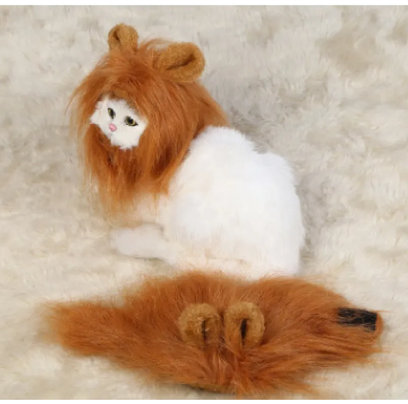 Lion 's Mane For Cats With Ears For Dressing Up And Funny Photos