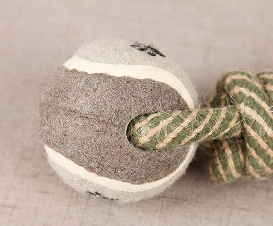 Dog Toy Rope With Balls - Chew Toy For Dogs With Paw Print