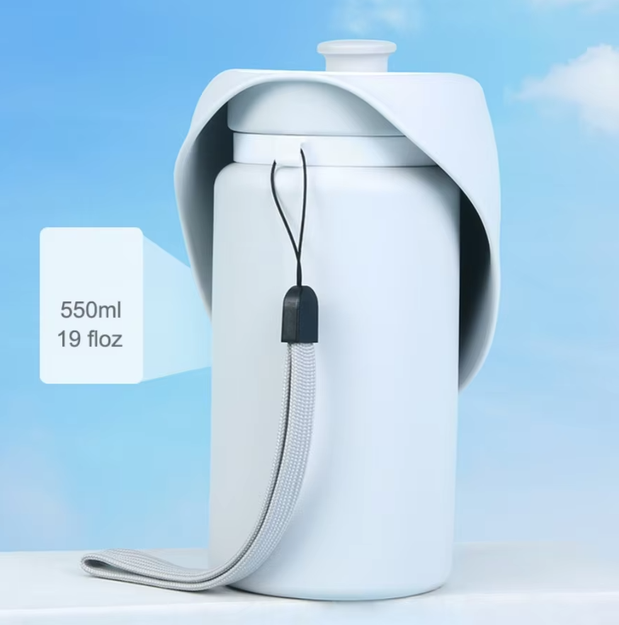 Foldable Water Bottle For Pets With Integrated Bowl