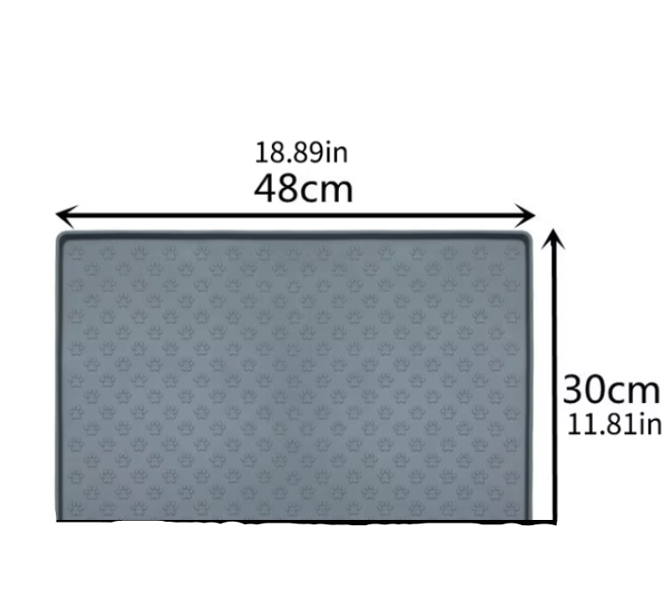 Feeding Mat With Stainless Steel Bowls For Pets